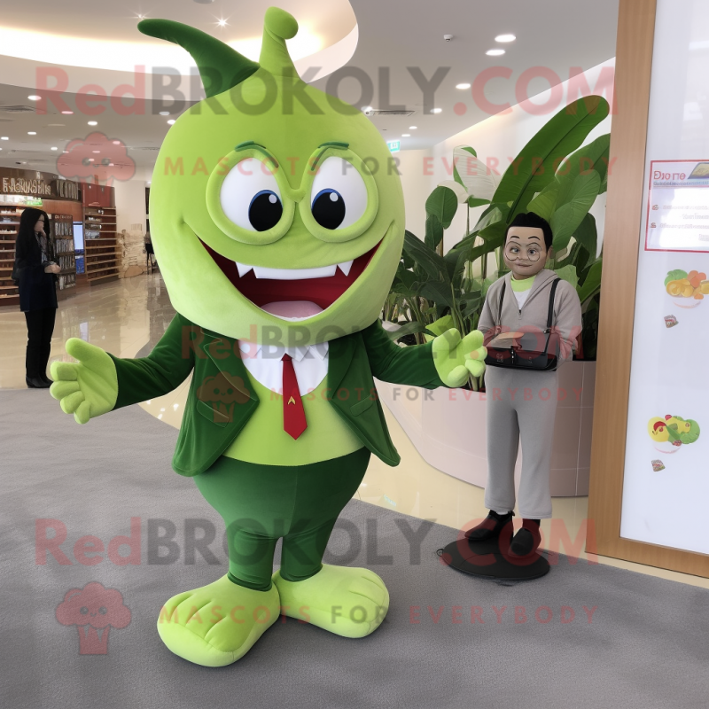 Olive Tooth Fairy mascot costume character dressed with a Suit Pants and Wallets Olive Tooth Fairy mascot costume character dressed with a Suit Pants and Wallets