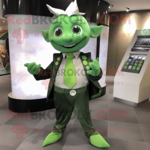 Olive Tooth Fairy mascot costume character dressed with a Suit Pants and Wallets