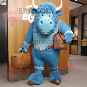 Sky Blue Bison mascotte...