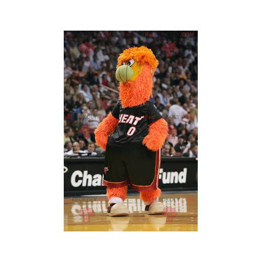 Orange monster mascot with a balloon-shaped nose -