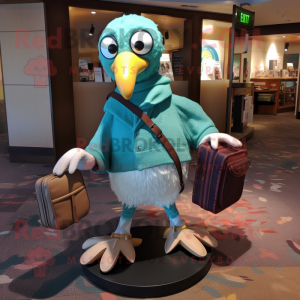 Turkis Gull maskot drakt...