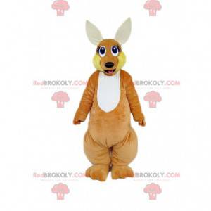 Brun kænguru-maskot med et opmærksomt blik - Redbrokoly.com