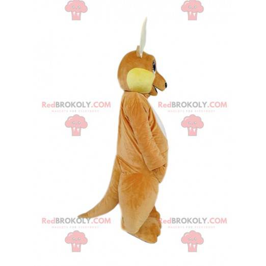 Mascota canguro marrón con mirada alerta - Redbrokoly.com