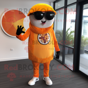 Orange Pizza maskot drakt...