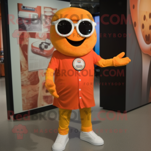 Orange Pizza maskot kostume...