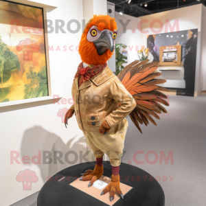 Rust Pheasant mascot costume character dressed with a Chinos and Watches