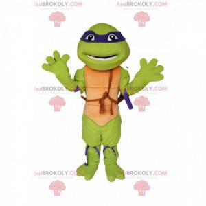 Mascot Donatello famosa tartaruga roxa ninja