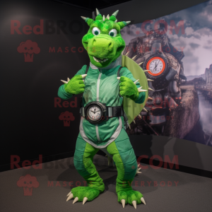 Green Dragon maskot kostume...