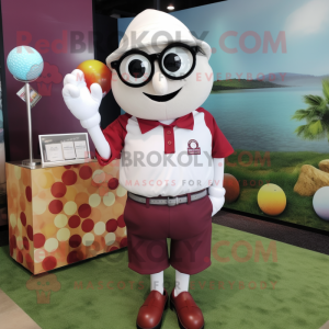 Maroon golfbold maskot...