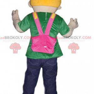 Mascote de menina com colchas loiras - Redbrokoly.com