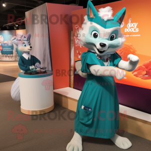 Postava maskota Teal Fox...