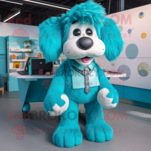 Turquoise Dog mascotte...