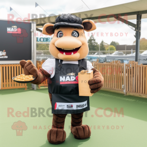 nan Bbq Ribs mascot costume character dressed with a Rugby Shirt and Wallets