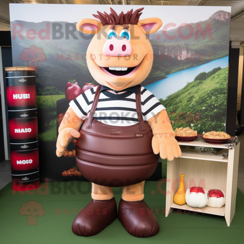 nan Bbq Ribs mascot costume character dressed with a Rugby Shirt and Wallets