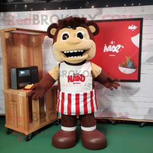 nan Bbq Ribs mascot costume character dressed with a Rugby Shirt and Wallets