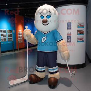nan Ice Hockey Stick mascot costume character dressed with a Graphic Tee and Shoe laces