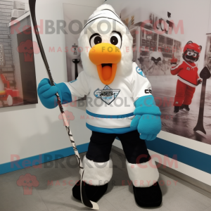 nan Ice Hockey Stick mascot costume character dressed with a Graphic Tee and Shoe laces