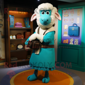 Cyan Merino Sheep mascotte...