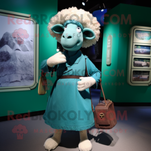 Cyan Merino Sheep mascotte...