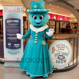 Teal Steak maskot kostume...