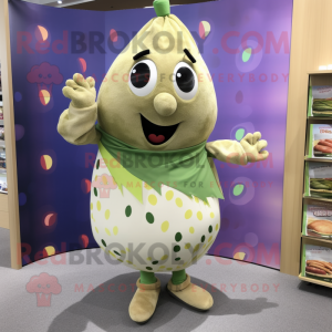 Olive Potato mascot costume character dressed with a Pencil Skirt and Bracelets