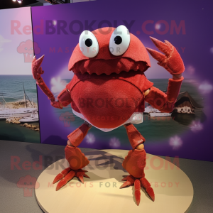 Maroon Crab Cakes mascot costume character dressed with a Bikini and Scarf clips