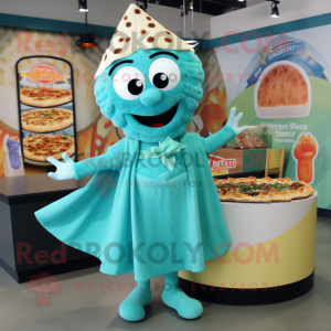 Teal Pizza mascotte kostuum...