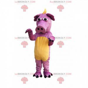 Very funny pink dragon-pig mascot - Redbrokoly.com
