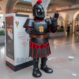Svart Swiss Guard maskot...