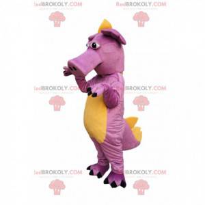 Zeer grappige roze draak-varken mascotte - Redbrokoly.com