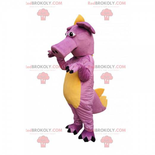 Very funny pink dragon-pig mascot - Redbrokoly.com