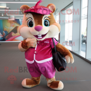 Magenta Chipmunk maskot...