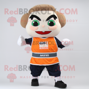 nan Miso Soup mascot costume character dressed with a Running Shorts and Suspenders