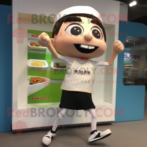 nan Miso Soup mascot costume character dressed with a Running Shorts and Suspenders