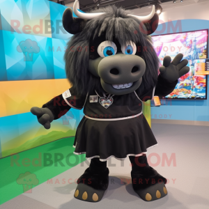 Sort Buffalo maskot kostume...