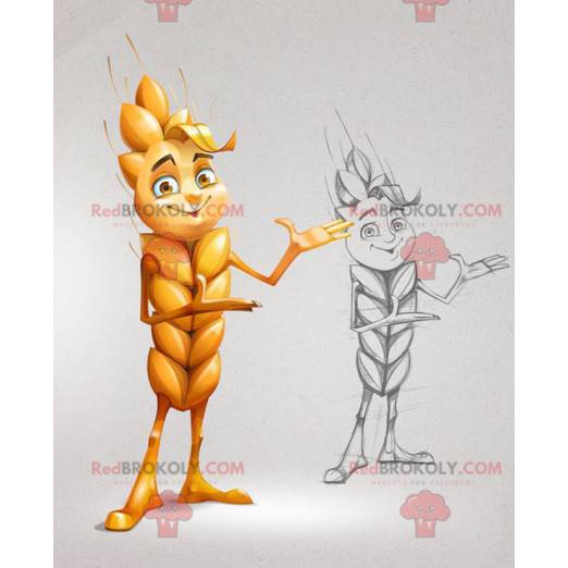 Mascote espiga de milho amarela e gigante - Redbrokoly.com
