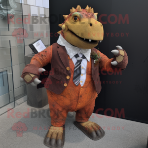 Rust Ankylosaurus maskot...