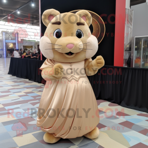 Tan Hamster maskot kostume...