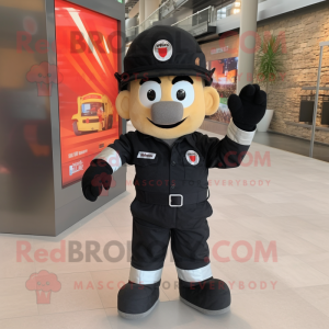 Black Fire Fighter mascotte...