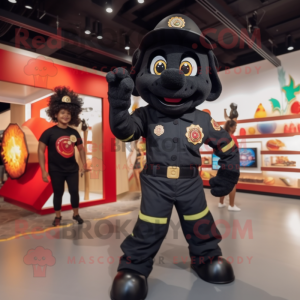 Black Fire Fighter mascotte...