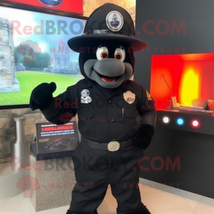 Black Fire Fighter mascotte...