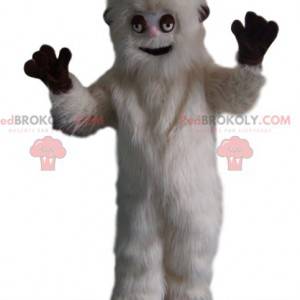 Mascotte de grizzli blanc enjoué. Costume de grizzli -