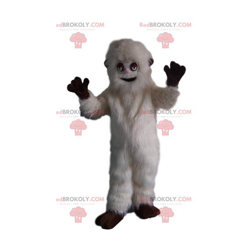 Mascotte de grizzli blanc enjoué. Costume de grizzli -