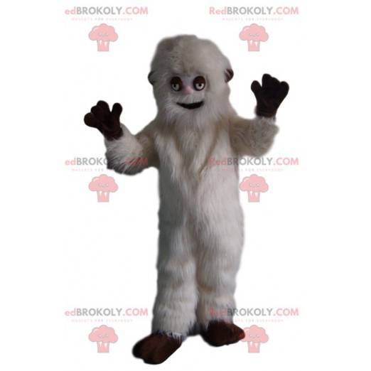 Cheerful white grizzly bear mascot. Grizzly bear costume -