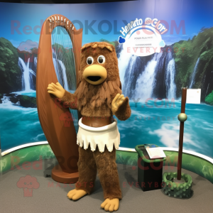 Brown Celtic Harp mascotte...