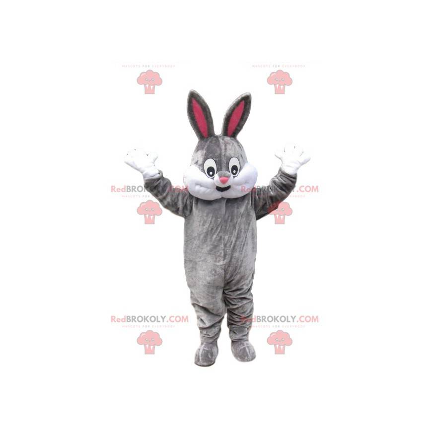 Gray rabbit mascot with a nice smile - Redbrokoly.com