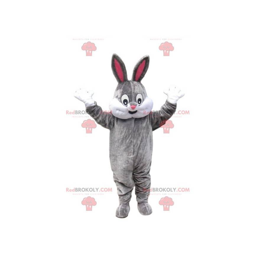 Mascotte coniglio grigio con un bel sorriso - Redbrokoly.com Mascotte coniglio grigio con un bel sorriso - Redbrokoly.com