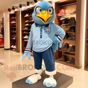 Sky Blue Eagle maskot drakt...