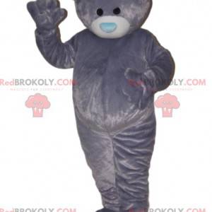Zeer zachte beer mascotte, met zijn blauwe snuit. -