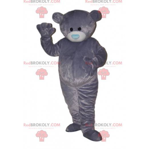 Mascota oso muy suave, con su hocico azul. - Redbrokoly.com